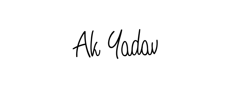 How to make Ak Yadav name signature. Use Angelique-Rose-font-FFP style for creating short signs online. This is the latest handwritten sign. Ak Yadav signature style 5 images and pictures png