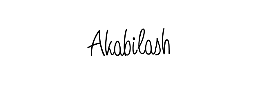 Make a beautiful signature design for name Akabilash. With this signature (Angelique-Rose-font-FFP) style, you can create a handwritten signature for free. Akabilash signature style 5 images and pictures png