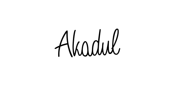 Make a beautiful signature design for name Akadul. With this signature (Angelique-Rose-font-FFP) style, you can create a handwritten signature for free. Akadul signature style 5 images and pictures png