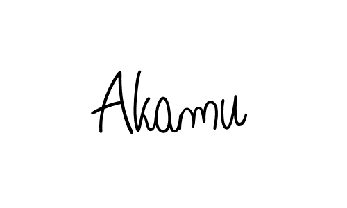 Akamu stylish signature style. Best Handwritten Sign (Angelique-Rose-font-FFP) for my name. Handwritten Signature Collection Ideas for my name Akamu. Akamu signature style 5 images and pictures png