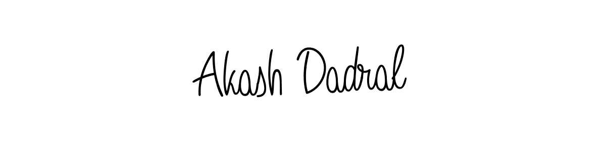 Use a signature maker to create a handwritten signature online. With this signature software, you can design (Angelique-Rose-font-FFP) your own signature for name Akash Dadral. Akash Dadral signature style 5 images and pictures png