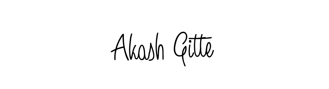 How to make Akash Gitte name signature. Use Angelique-Rose-font-FFP style for creating short signs online. This is the latest handwritten sign. Akash Gitte signature style 5 images and pictures png