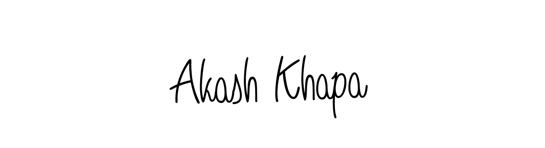 Use a signature maker to create a handwritten signature online. With this signature software, you can design (Angelique-Rose-font-FFP) your own signature for name Akash Khapa. Akash Khapa signature style 5 images and pictures png