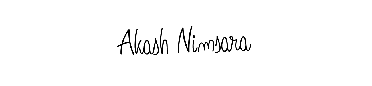 You should practise on your own different ways (Angelique-Rose-font-FFP) to write your name (Akash Nimsara) in signature. don't let someone else do it for you. Akash Nimsara signature style 5 images and pictures png