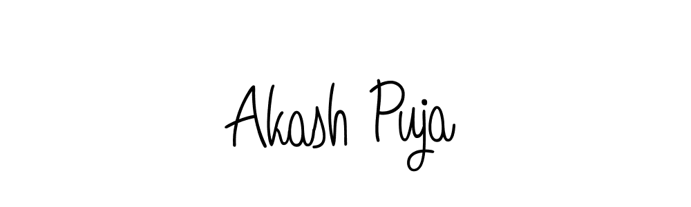 How to make Akash Puja name signature. Use Angelique-Rose-font-FFP style for creating short signs online. This is the latest handwritten sign. Akash Puja signature style 5 images and pictures png