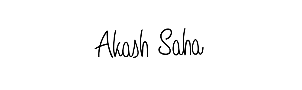 How to make Akash Saha name signature. Use Angelique-Rose-font-FFP style for creating short signs online. This is the latest handwritten sign. Akash Saha signature style 5 images and pictures png