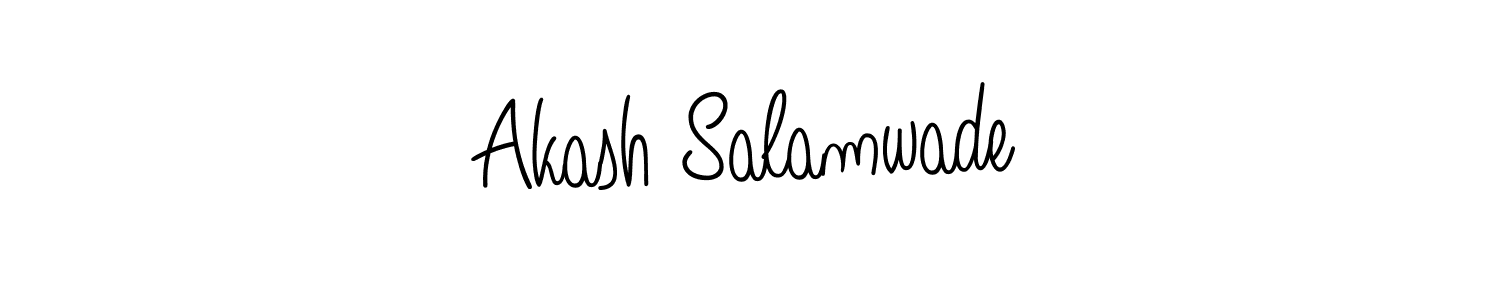 Create a beautiful signature design for name Akash Salamwade. With this signature (Angelique-Rose-font-FFP) fonts, you can make a handwritten signature for free. Akash Salamwade signature style 5 images and pictures png