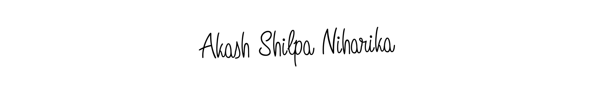 The best way (Angelique-Rose-font-FFP) to make a short signature is to pick only two or three words in your name. The name Akash Shilpa Niharika include a total of six letters. For converting this name. Akash Shilpa Niharika signature style 5 images and pictures png