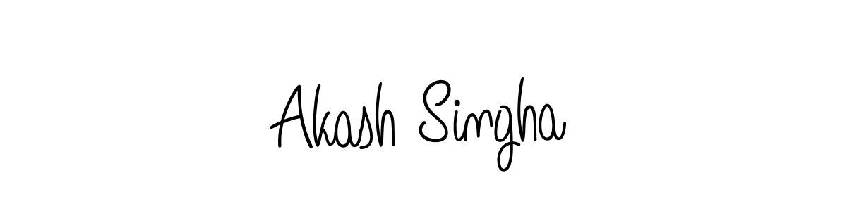 The best way (Angelique-Rose-font-FFP) to make a short signature is to pick only two or three words in your name. The name Akash Singha include a total of six letters. For converting this name. Akash Singha signature style 5 images and pictures png