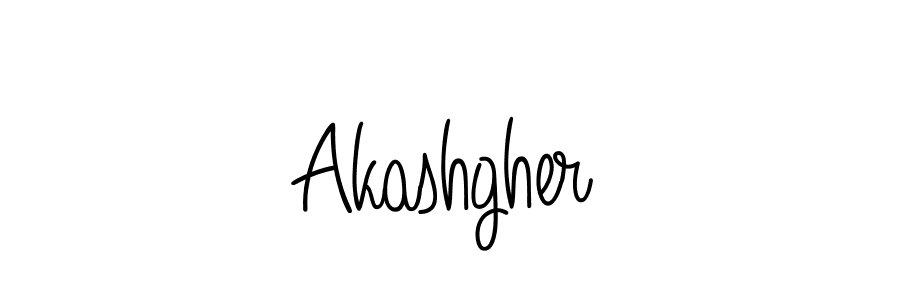 Make a beautiful signature design for name Akashgher. With this signature (Angelique-Rose-font-FFP) style, you can create a handwritten signature for free. Akashgher signature style 5 images and pictures png