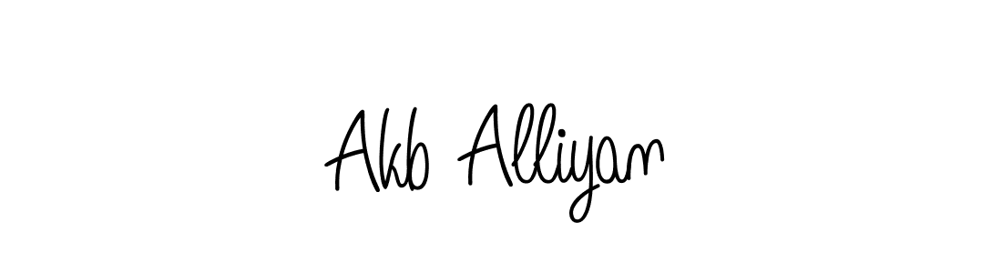 The best way (Angelique-Rose-font-FFP) to make a short signature is to pick only two or three words in your name. The name Akb Alliyan include a total of six letters. For converting this name. Akb Alliyan signature style 5 images and pictures png