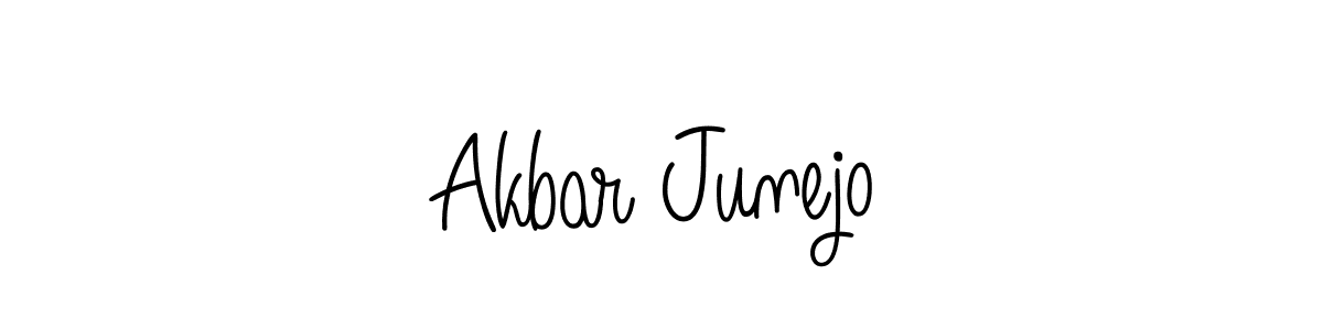 How to make Akbar Junejo name signature. Use Angelique-Rose-font-FFP style for creating short signs online. This is the latest handwritten sign. Akbar Junejo signature style 5 images and pictures png