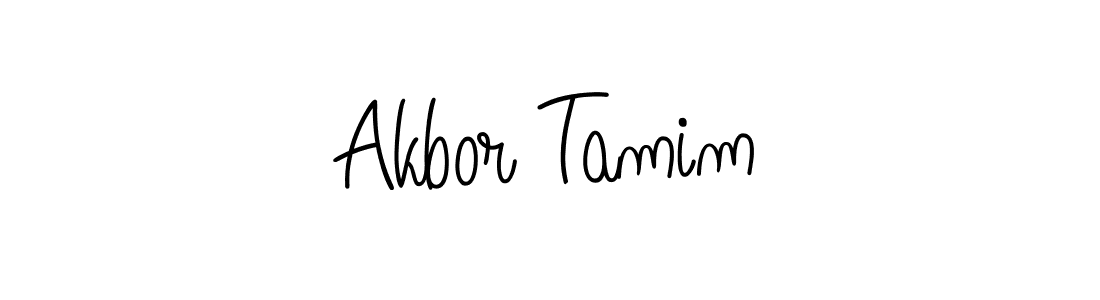 Use a signature maker to create a handwritten signature online. With this signature software, you can design (Angelique-Rose-font-FFP) your own signature for name Akbor Tamim. Akbor Tamim signature style 5 images and pictures png