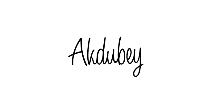 Use a signature maker to create a handwritten signature online. With this signature software, you can design (Angelique-Rose-font-FFP) your own signature for name Akdubey. Akdubey signature style 5 images and pictures png