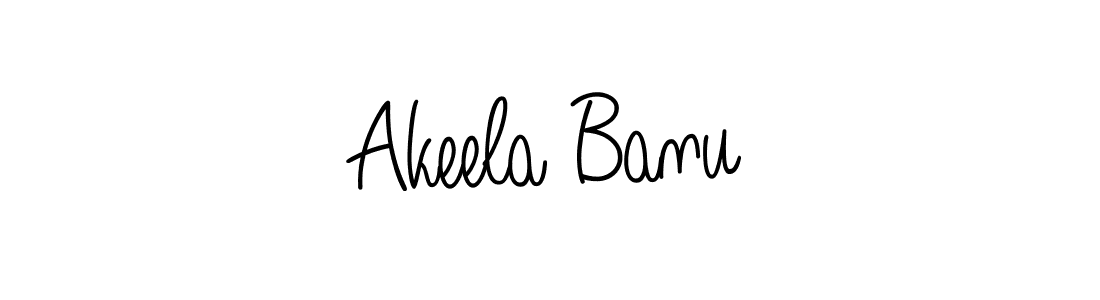 Use a signature maker to create a handwritten signature online. With this signature software, you can design (Angelique-Rose-font-FFP) your own signature for name Akeela Banu. Akeela Banu signature style 5 images and pictures png