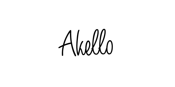 Make a beautiful signature design for name Akello. With this signature (Angelique-Rose-font-FFP) style, you can create a handwritten signature for free. Akello signature style 5 images and pictures png