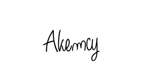 Use a signature maker to create a handwritten signature online. With this signature software, you can design (Angelique-Rose-font-FFP) your own signature for name Akemcy. Akemcy signature style 5 images and pictures png