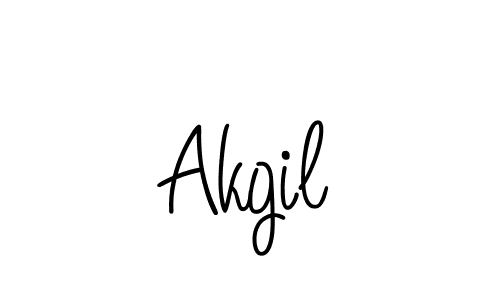 How to make Akgil name signature. Use Angelique-Rose-font-FFP style for creating short signs online. This is the latest handwritten sign. Akgil signature style 5 images and pictures png