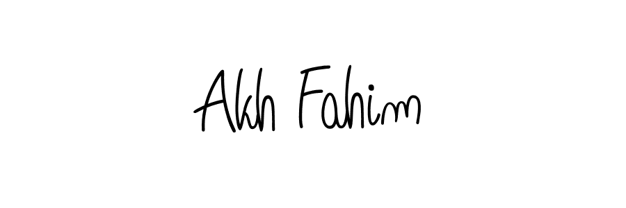 Use a signature maker to create a handwritten signature online. With this signature software, you can design (Angelique-Rose-font-FFP) your own signature for name Akh Fahim. Akh Fahim signature style 5 images and pictures png