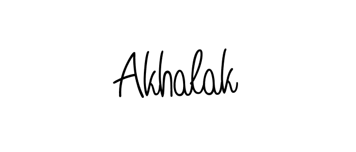 Use a signature maker to create a handwritten signature online. With this signature software, you can design (Angelique-Rose-font-FFP) your own signature for name Akhalak. Akhalak signature style 5 images and pictures png