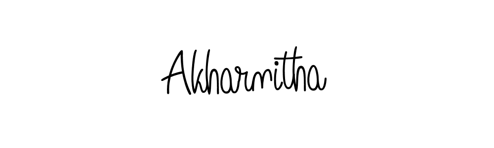 Design your own signature with our free online signature maker. With this signature software, you can create a handwritten (Angelique-Rose-font-FFP) signature for name Akharnitha. Akharnitha signature style 5 images and pictures png