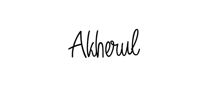if you are searching for the best signature style for your name Akherul. so please give up your signature search. here we have designed multiple signature styles  using Angelique-Rose-font-FFP. Akherul signature style 5 images and pictures png