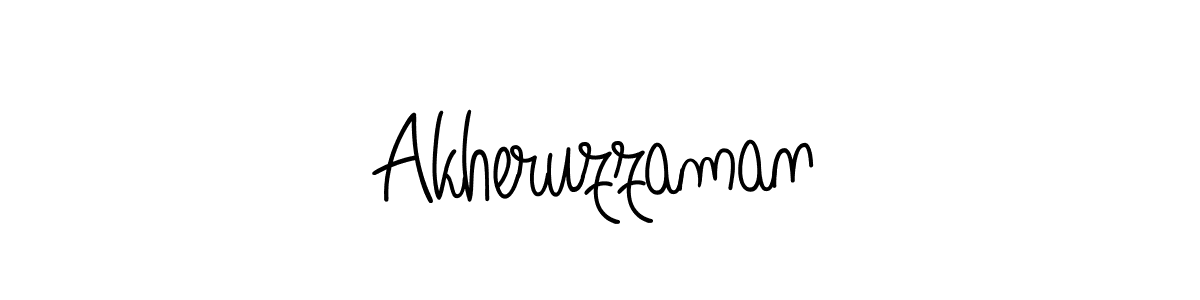 How to make Akheruzzaman name signature. Use Angelique-Rose-font-FFP style for creating short signs online. This is the latest handwritten sign. Akheruzzaman signature style 5 images and pictures png