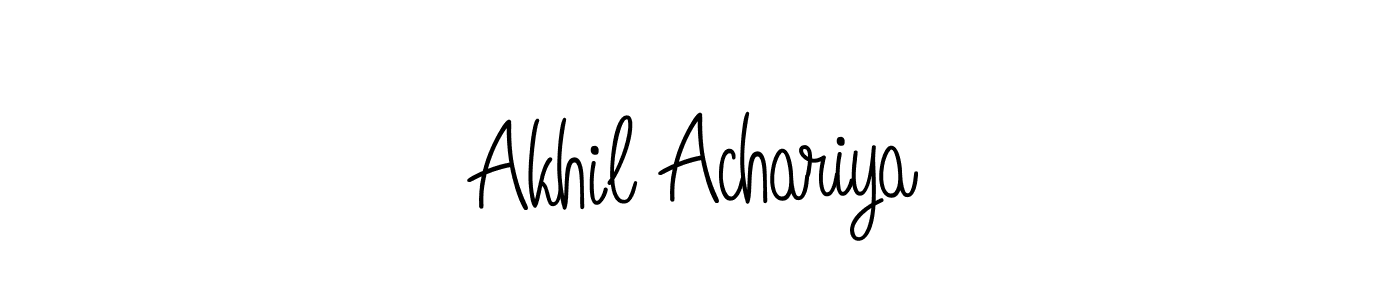 The best way (Angelique-Rose-font-FFP) to make a short signature is to pick only two or three words in your name. The name Akhil Achariya include a total of six letters. For converting this name. Akhil Achariya signature style 5 images and pictures png