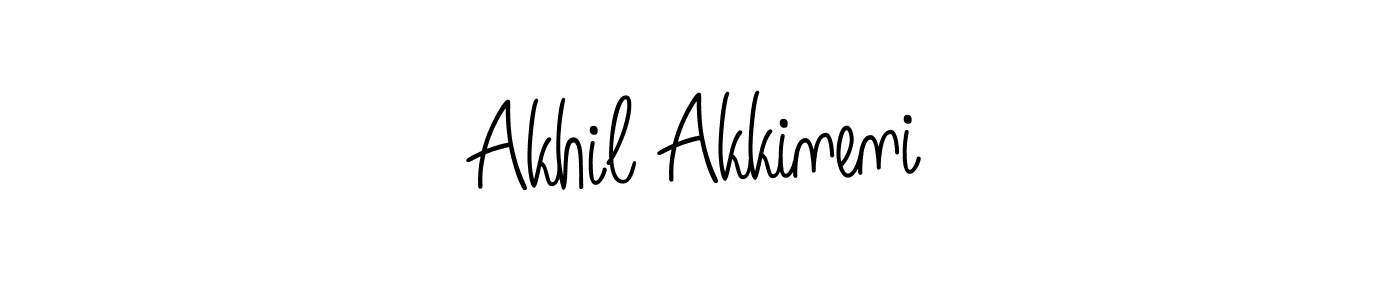 Make a beautiful signature design for name Akhil Akkineni. With this signature (Angelique-Rose-font-FFP) style, you can create a handwritten signature for free. Akhil Akkineni signature style 5 images and pictures png