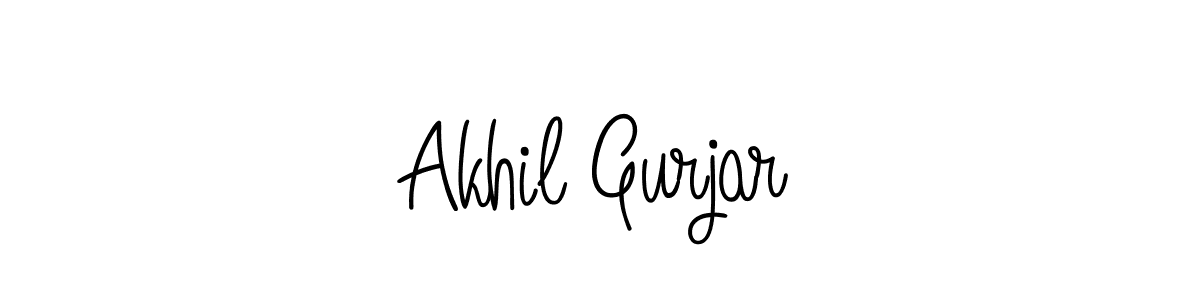 if you are searching for the best signature style for your name Akhil Gurjar. so please give up your signature search. here we have designed multiple signature styles  using Angelique-Rose-font-FFP. Akhil Gurjar signature style 5 images and pictures png
