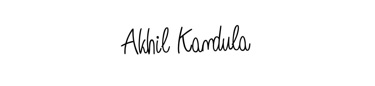 Design your own signature with our free online signature maker. With this signature software, you can create a handwritten (Angelique-Rose-font-FFP) signature for name Akhil Kandula. Akhil Kandula signature style 5 images and pictures png