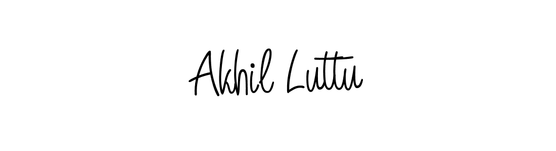 Use a signature maker to create a handwritten signature online. With this signature software, you can design (Angelique-Rose-font-FFP) your own signature for name Akhil Luttu. Akhil Luttu signature style 5 images and pictures png