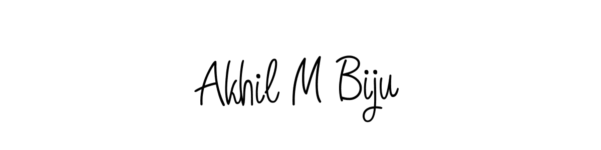 Create a beautiful signature design for name Akhil M Biju. With this signature (Angelique-Rose-font-FFP) fonts, you can make a handwritten signature for free. Akhil M Biju signature style 5 images and pictures png