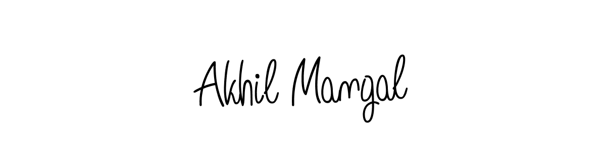 The best way (Angelique-Rose-font-FFP) to make a short signature is to pick only two or three words in your name. The name Akhil Mangal include a total of six letters. For converting this name. Akhil Mangal signature style 5 images and pictures png