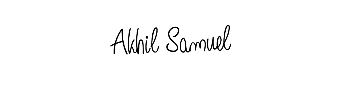 Use a signature maker to create a handwritten signature online. With this signature software, you can design (Angelique-Rose-font-FFP) your own signature for name Akhil Samuel. Akhil Samuel signature style 5 images and pictures png