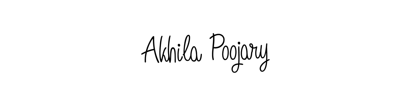 Create a beautiful signature design for name Akhila Poojary. With this signature (Angelique-Rose-font-FFP) fonts, you can make a handwritten signature for free. Akhila Poojary signature style 5 images and pictures png