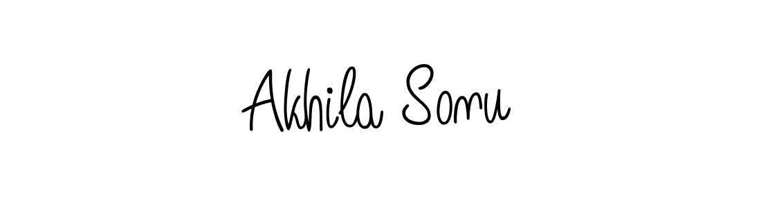 Also we have Akhila Sonu name is the best signature style. Create professional handwritten signature collection using Angelique-Rose-font-FFP autograph style. Akhila Sonu signature style 5 images and pictures png