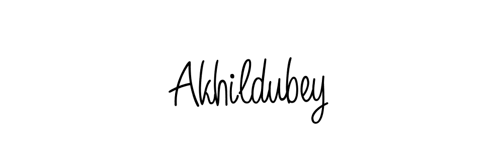 How to make Akhildubey name signature. Use Angelique-Rose-font-FFP style for creating short signs online. This is the latest handwritten sign. Akhildubey signature style 5 images and pictures png