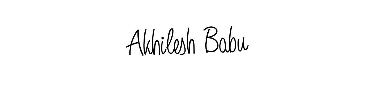 Akhilesh Babu stylish signature style. Best Handwritten Sign (Angelique-Rose-font-FFP) for my name. Handwritten Signature Collection Ideas for my name Akhilesh Babu. Akhilesh Babu signature style 5 images and pictures png