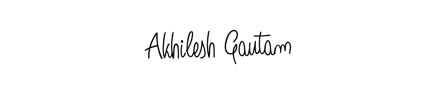 How to make Akhilesh Gautam name signature. Use Angelique-Rose-font-FFP style for creating short signs online. This is the latest handwritten sign. Akhilesh Gautam signature style 5 images and pictures png