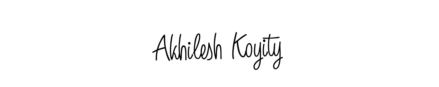 Also we have Akhilesh Koyity name is the best signature style. Create professional handwritten signature collection using Angelique-Rose-font-FFP autograph style. Akhilesh Koyity signature style 5 images and pictures png