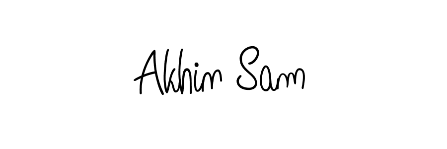 You should practise on your own different ways (Angelique-Rose-font-FFP) to write your name (Akhin Sam) in signature. don't let someone else do it for you. Akhin Sam signature style 5 images and pictures png