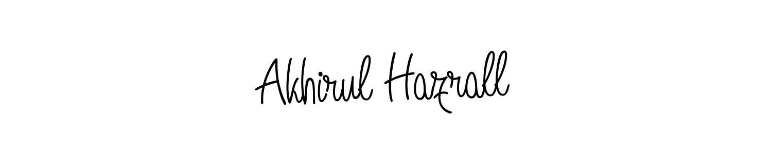 Use a signature maker to create a handwritten signature online. With this signature software, you can design (Angelique-Rose-font-FFP) your own signature for name Akhirul Hazrall. Akhirul Hazrall signature style 5 images and pictures png