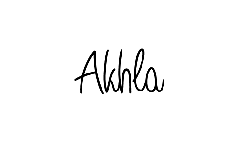 Use a signature maker to create a handwritten signature online. With this signature software, you can design (Angelique-Rose-font-FFP) your own signature for name Akhla. Akhla signature style 5 images and pictures png