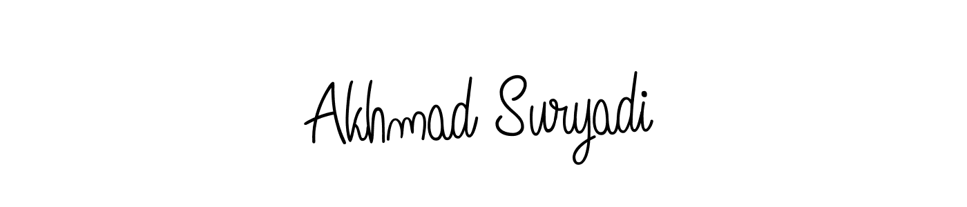 The best way (Angelique-Rose-font-FFP) to make a short signature is to pick only two or three words in your name. The name Akhmad Suryadi include a total of six letters. For converting this name. Akhmad Suryadi signature style 5 images and pictures png