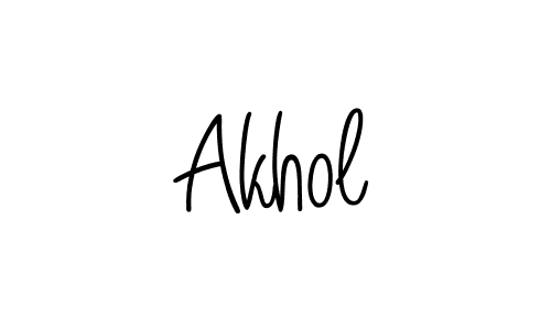 How to make Akhol name signature. Use Angelique-Rose-font-FFP style for creating short signs online. This is the latest handwritten sign. Akhol signature style 5 images and pictures png