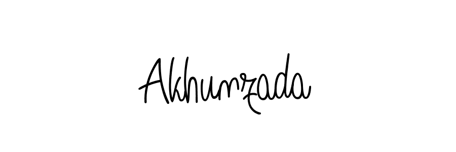How to make Akhunzada name signature. Use Angelique-Rose-font-FFP style for creating short signs online. This is the latest handwritten sign. Akhunzada signature style 5 images and pictures png
