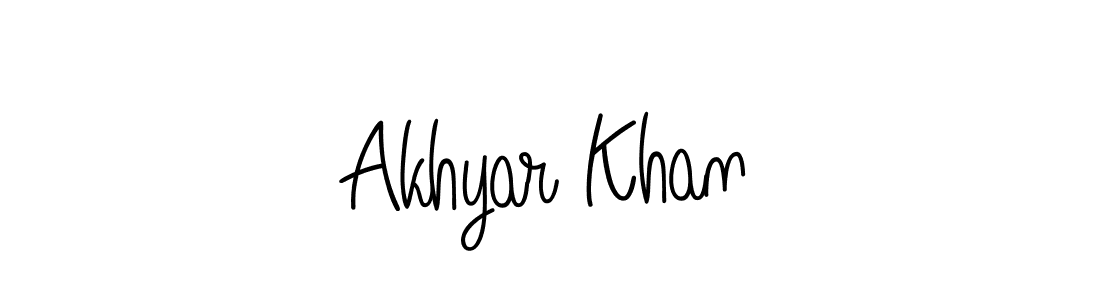 How to make Akhyar Khan name signature. Use Angelique-Rose-font-FFP style for creating short signs online. This is the latest handwritten sign. Akhyar Khan signature style 5 images and pictures png