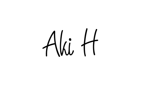 How to Draw Aki H signature style? Angelique-Rose-font-FFP is a latest design signature styles for name Aki H. Aki H signature style 5 images and pictures png