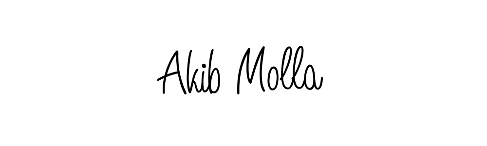 Use a signature maker to create a handwritten signature online. With this signature software, you can design (Angelique-Rose-font-FFP) your own signature for name Akib Molla. Akib Molla signature style 5 images and pictures png
